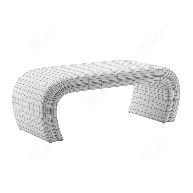 Elegant Kenya Light Gray Bench 3D model image 3