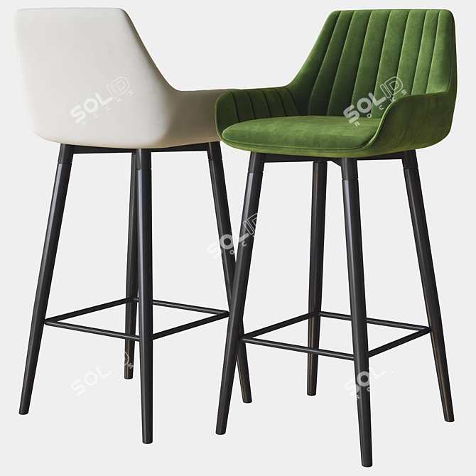 Minimalist Hamburg Stool: Deep House 3D model image 2