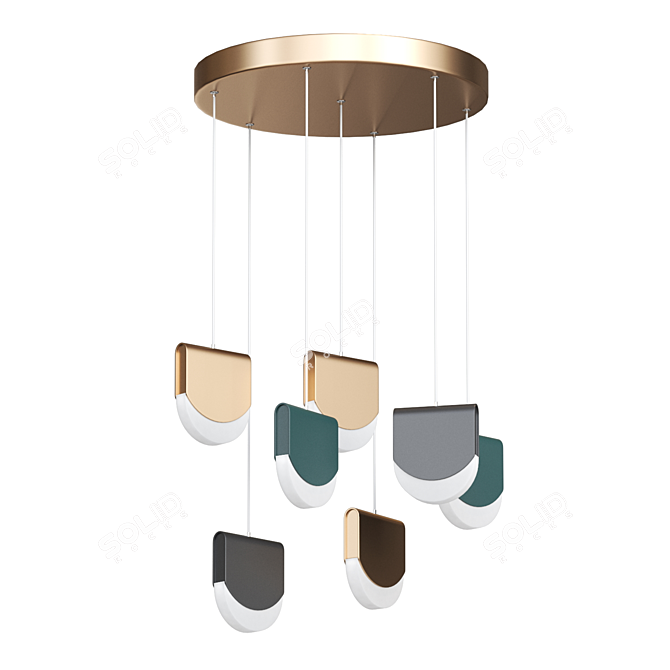 Colorful LED Pendant Lamp - Lampatron KEMPTEN 7R 3D model image 1