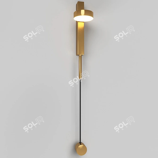 Denzil Gold Modern Wall LED Light 3D model image 1