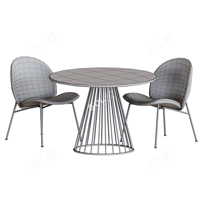 Elegant Liverpool Dining Set with OLA Chairs 3D model image 2