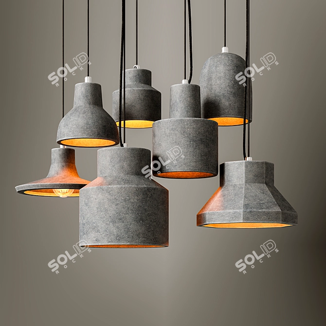 Ston Postmodern Pendant Luminaire 3D model image 1