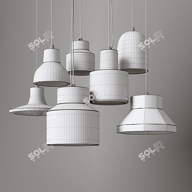 Ston Postmodern Pendant Luminaire 3D model image 3