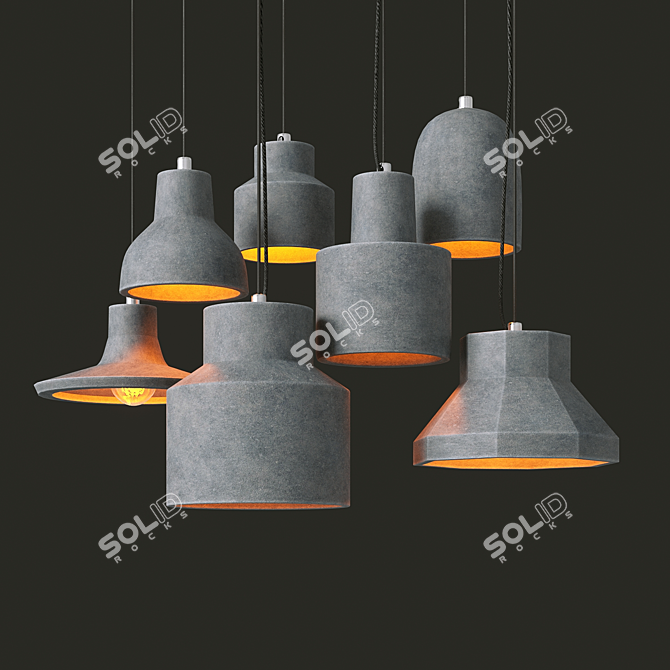 Ston Postmodern Pendant Luminaire 3D model image 4