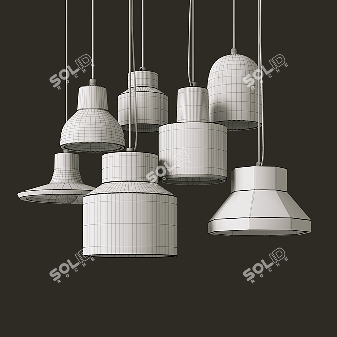 Ston Postmodern Pendant Luminaire 3D model image 5