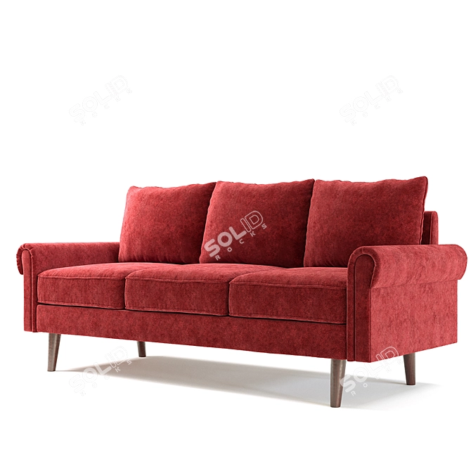 Sleek Elva Sofa: Flared Arm, High Quality 3D model image 2