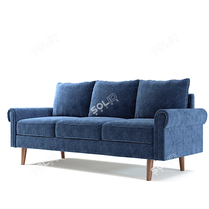 Sleek Elva Sofa: Flared Arm, High Quality 3D model image 3