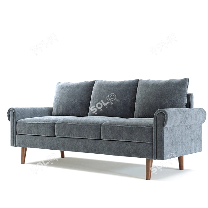 Sleek Elva Sofa: Flared Arm, High Quality 3D model image 4