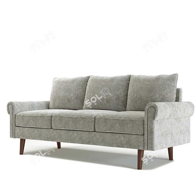 Sleek Elva Sofa: Flared Arm, High Quality 3D model image 5