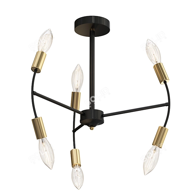 Stylish H122-6 Ceiling Light 3D model image 1
