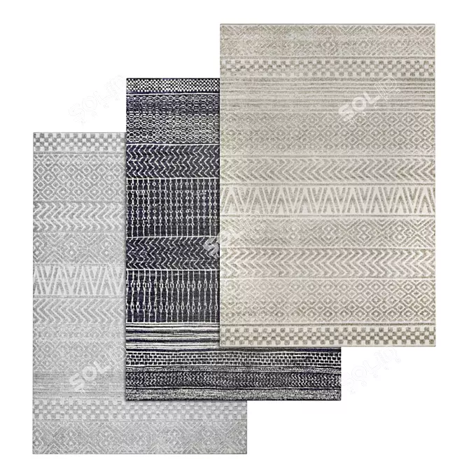 Luxury Carpets Set: High-quality Textures 3D model image 1