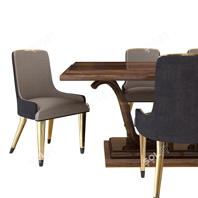 Elegant Classic Dining Chair 3D model image 3