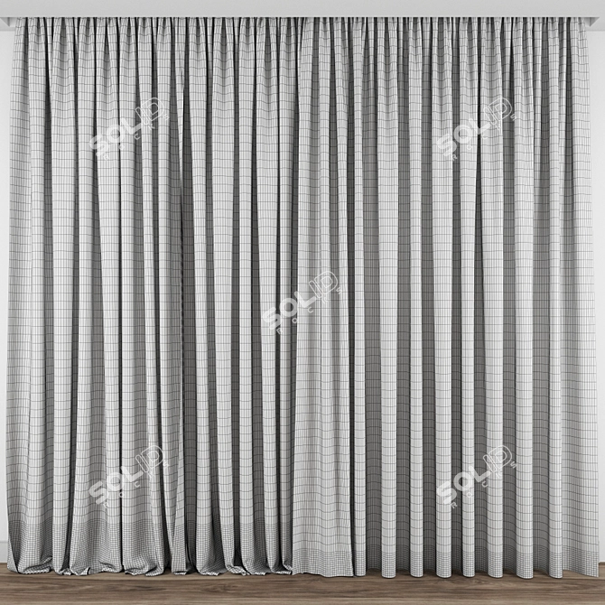 Elegant Drapery: Model Curtain 110 3D model image 3