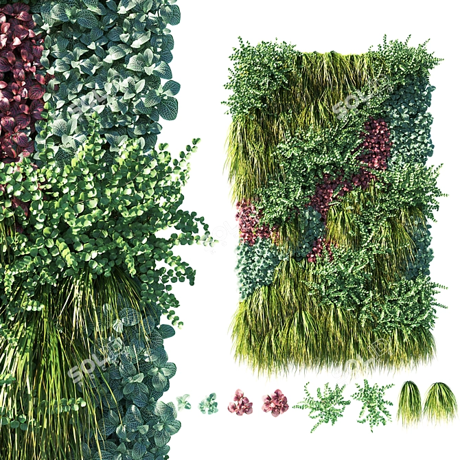 Green Wall Vertical Garden Kit 3D model image 1