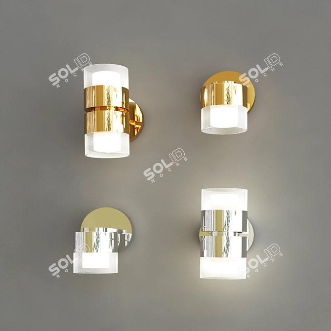 Comfy Metallic Wall Lamp 3D model image 2