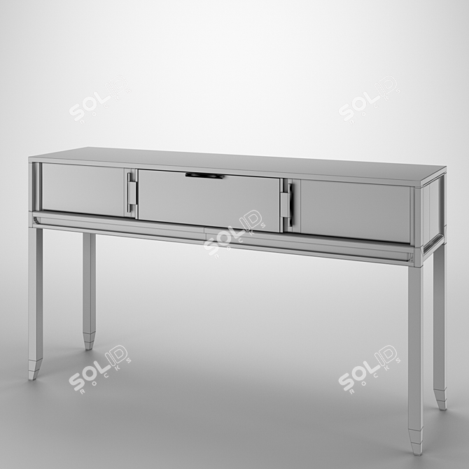 Elegant City Console: Dark & Light Oak 3D model image 2