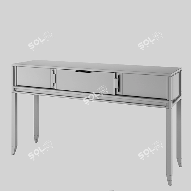 Elegant City Console: Dark & Light Oak 3D model image 9