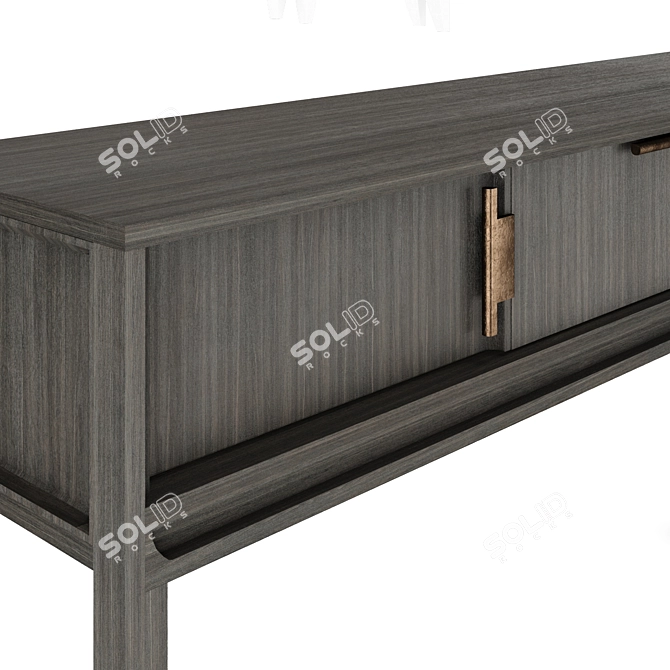 Elegant City Console: Dark & Light Oak 3D model image 11