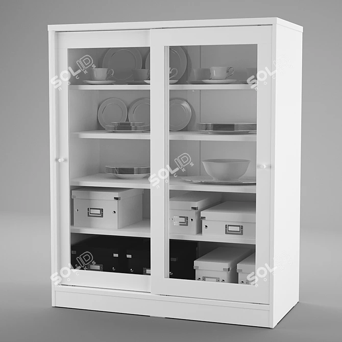 Ikea Syvde Glass Door Wardrobe 3D model image 1