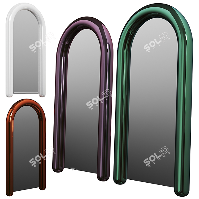 Sleek Chrome Mirror by Luca Nichetto 3D model image 1