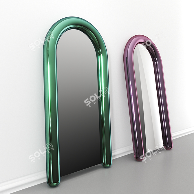 Sleek Chrome Mirror by Luca Nichetto 3D model image 3