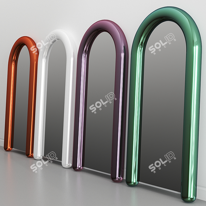 Sleek Chrome Mirror by Luca Nichetto 3D model image 4