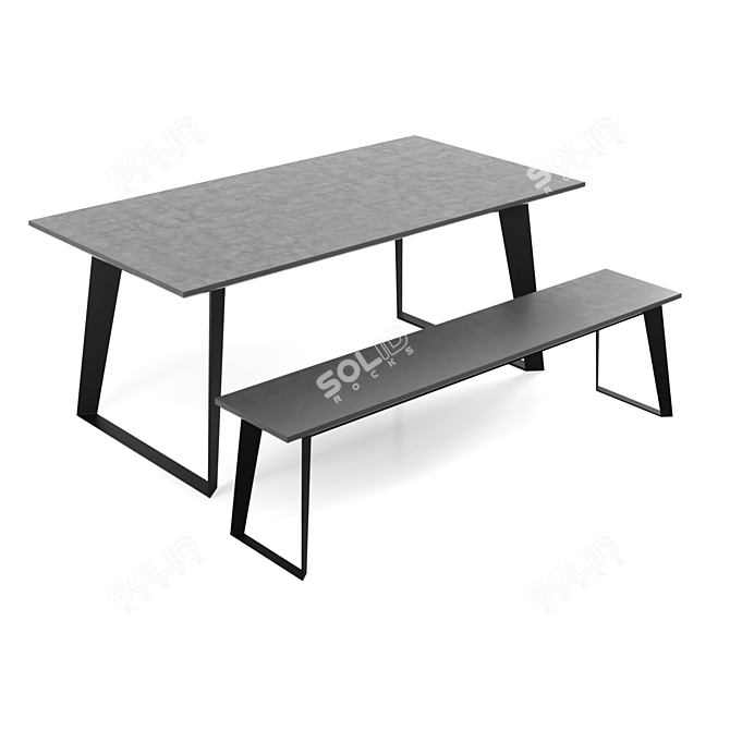 Modern Amsterdam Table & Chair Set 3D model image 2