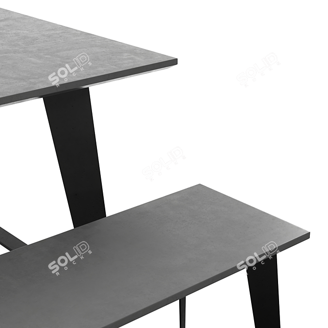 Modern Amsterdam Table & Chair Set 3D model image 3