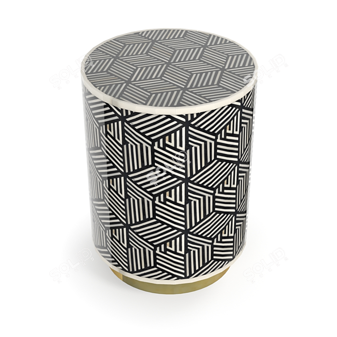 Modern Geometric End Table 3D model image 2