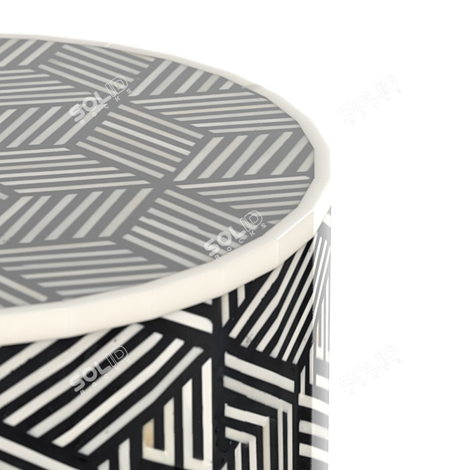 Modern Geometric End Table 3D model image 3