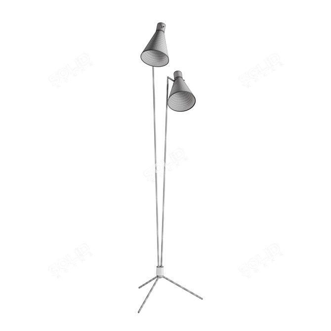 Minimalist Metal Floor Lamp 3D model image 2
