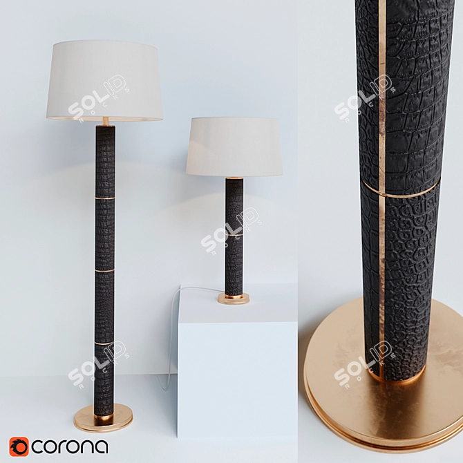 Sleek Elegance: Upper Fifth Floor Lamp 3D model image 1