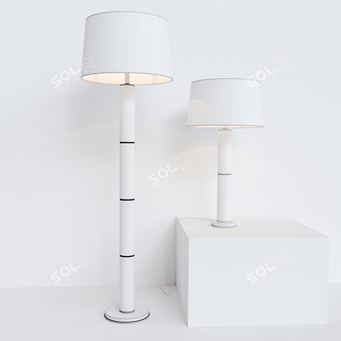 Sleek Elegance: Upper Fifth Floor Lamp 3D model image 3