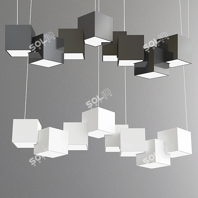 Contemporary Gallery LED Chandelier 3D model image 1