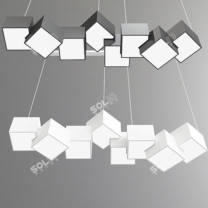 Contemporary Gallery LED Chandelier 3D model image 2