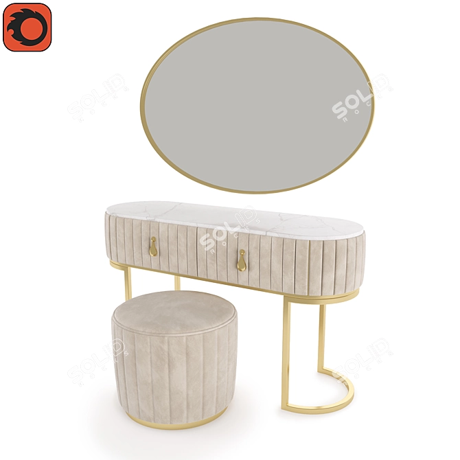 AP Dressing Table Set - Elegant and Functional 3D model image 1