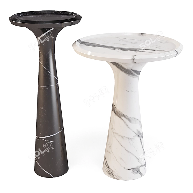 Eichholtz Pompano: Carrara Marble Side Tables 3D model image 1