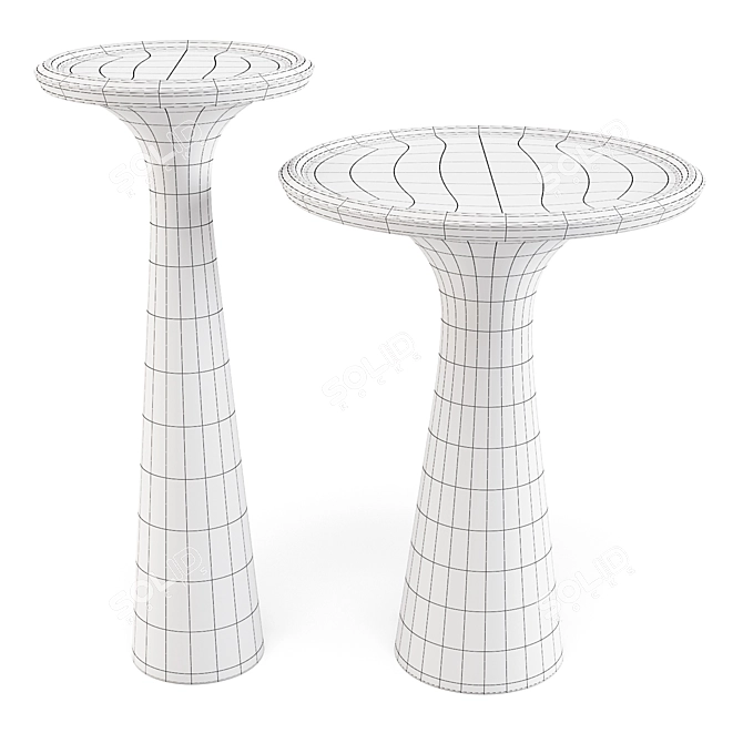 Eichholtz Pompano: Carrara Marble Side Tables 3D model image 4