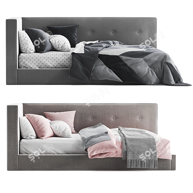 Cozy Corner Platform Bed - Pottery Barn 3D model image 2