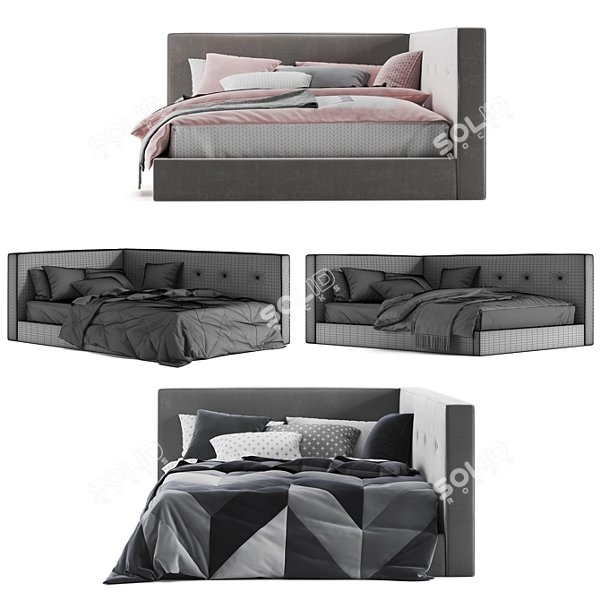 Cozy Corner Platform Bed - Pottery Barn 3D model image 3