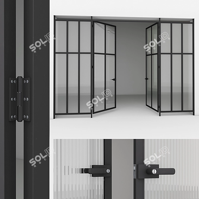 Modern Aluminum Door 3 - High-quality Render & Multiple Archive Options 3D model image 1