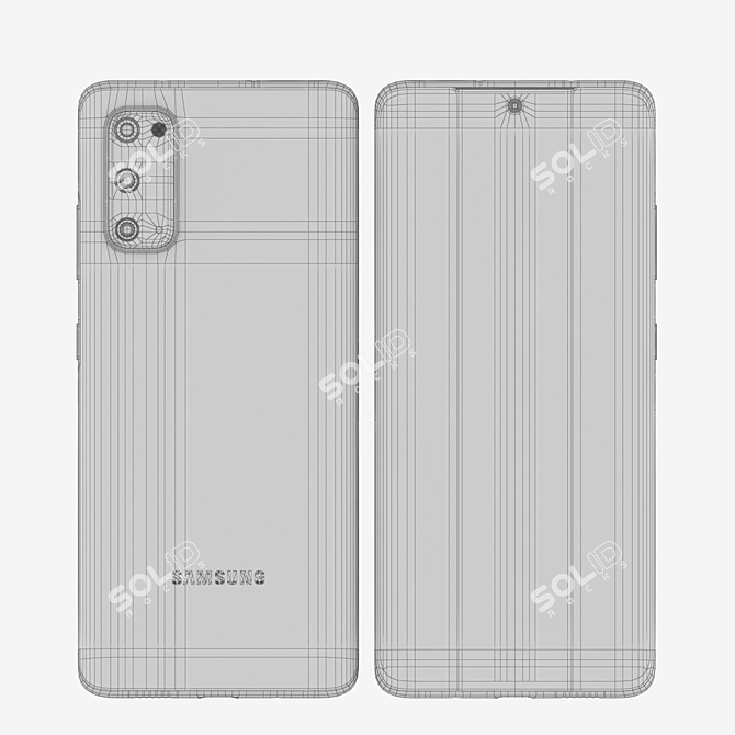 Samsung Galaxy 20: Sleek Cosmic Black 3D model image 5