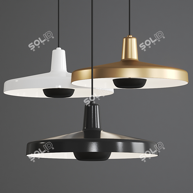 Arigato Pendant Lamp: Elegant Adjustable Design 3D model image 1