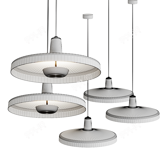 Arigato Pendant Lamp: Elegant Adjustable Design 3D model image 3