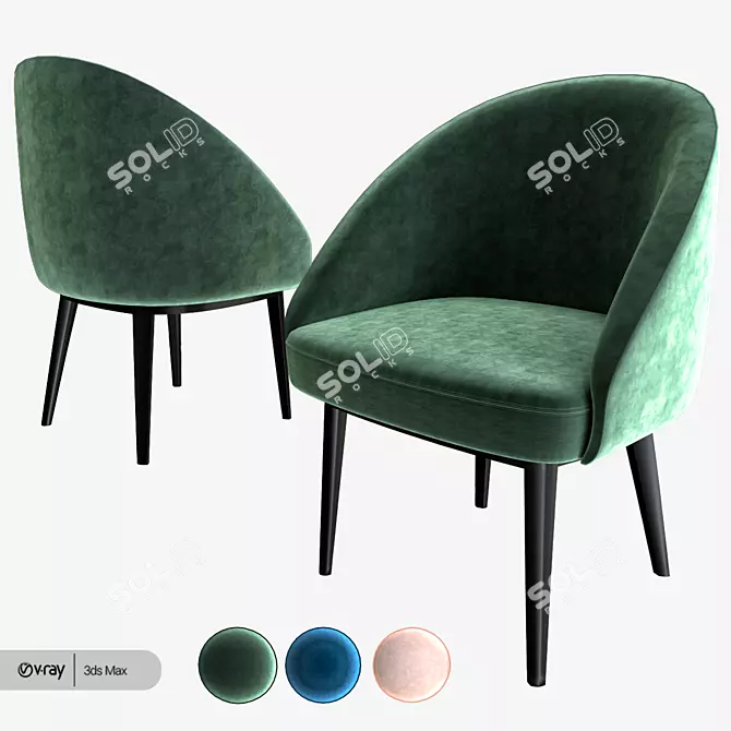 Eva Chair: Modern Elegance for Your Space 3D model image 1