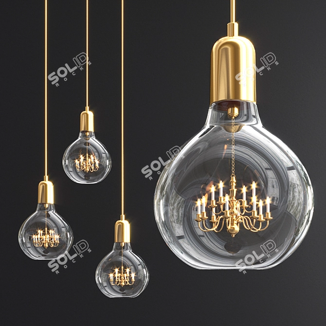 Royal Edison Trio Pendant 3D model image 1