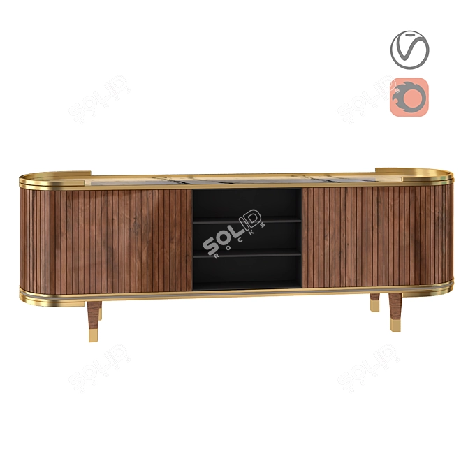 [LIMITED EDITION] 3dsMax & VRay Wooden Console 3D model image 1