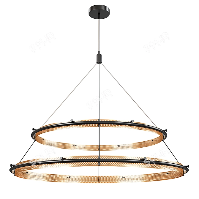 Elegant Perforated LED Chandelier 3D model image 1