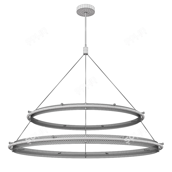 Elegant Perforated LED Chandelier 3D model image 2