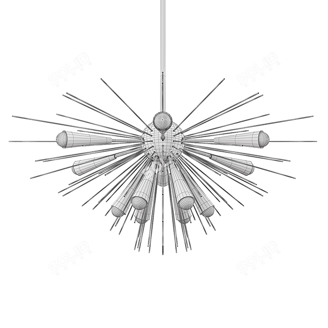 Modern Sputnik Chandelier: Illuminate Your Space 3D model image 2